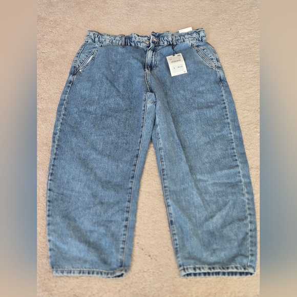 Womens Zara denim paperbag baggy fit jeans - Picture 9 of 14